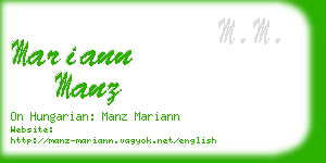 mariann manz business card